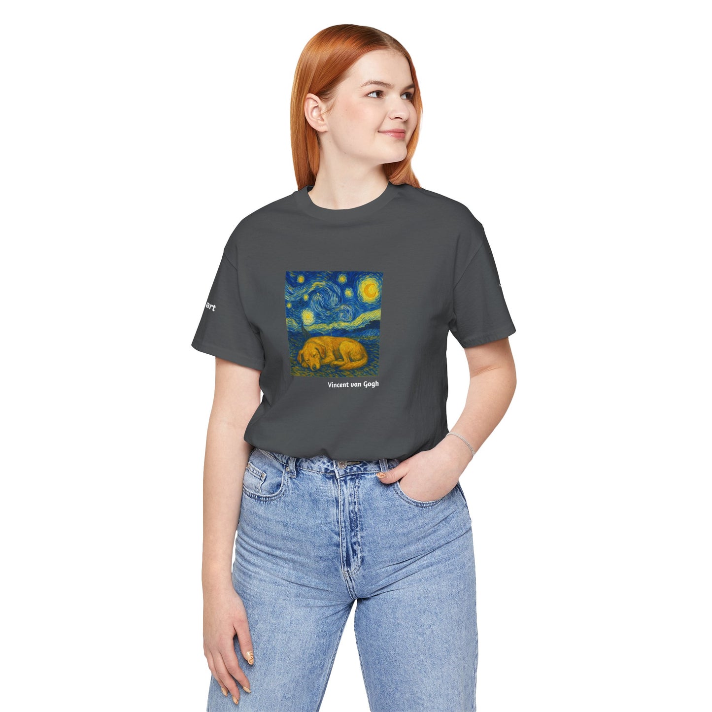 DOGART Unisex Jersey Dog T-Shirt - VAN GOGH - Iconic Painting Reimagined with Dogs