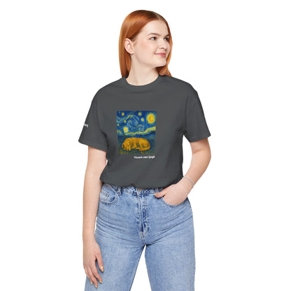DOGART Unisex Jersey Dog T-Shirt - VAN GOGH - Iconic Painting Reimagined with Dogs