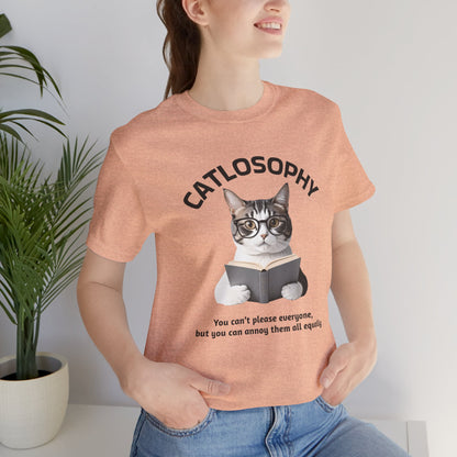 Catlosophy Unisex Jersey Short Sleeve Tee –  "You can't please everyone" Design