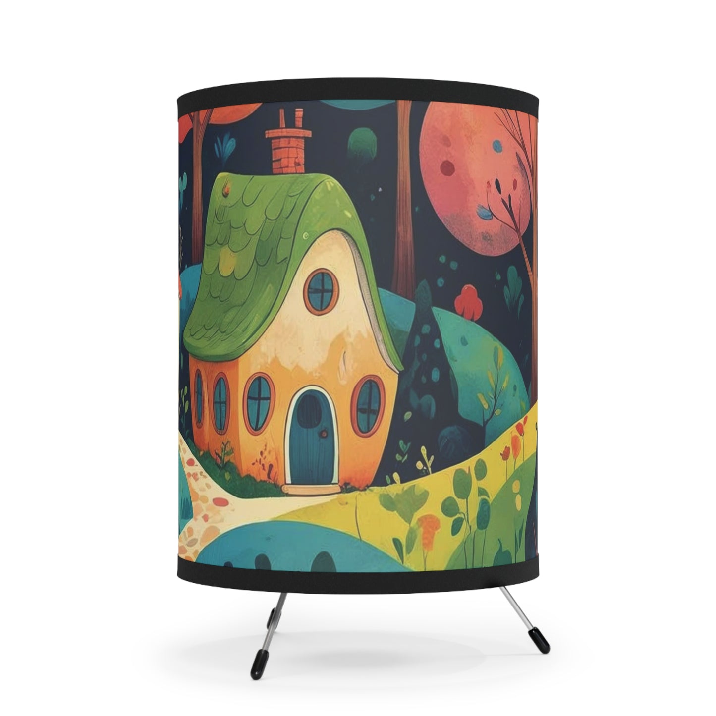 ENCHANTED LIGHTS. Dream Worlds in Your Room. Calming Tripod Lamp. HOUSES IN THE WOODS