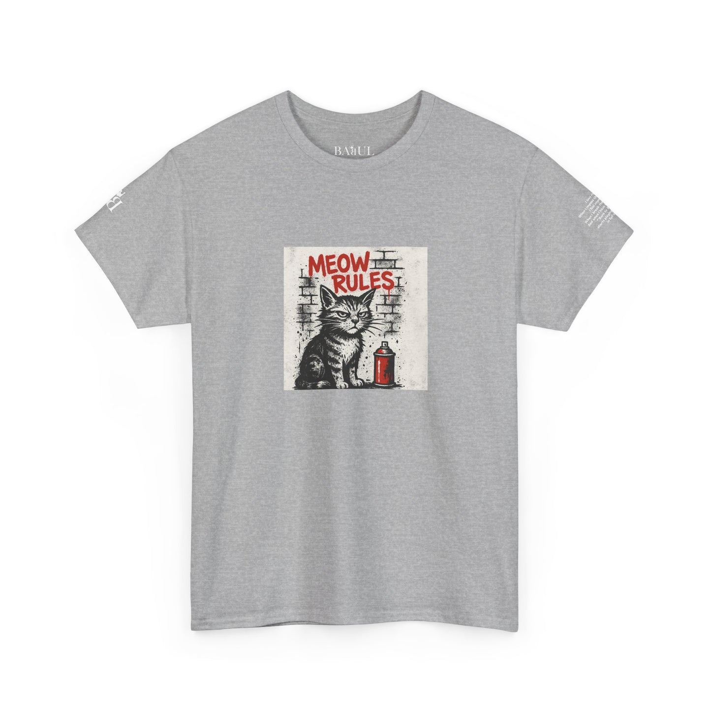 Rebel Graphic Tee - Unisex Heavy Cotton T-Shirt for the Wild at Heart. Rebel Tees, Born to Be Worn - MEOW RULES