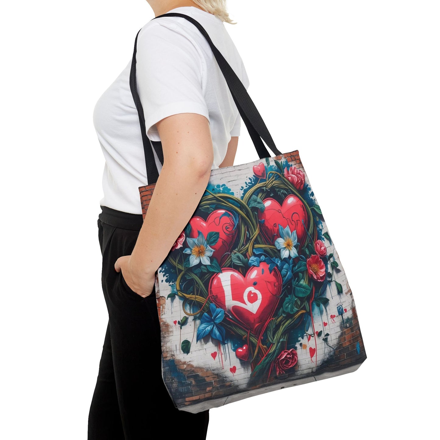 Artistic Surge - Eco-Friendly Canvas Tote Bag - HEARTS OF LOVE