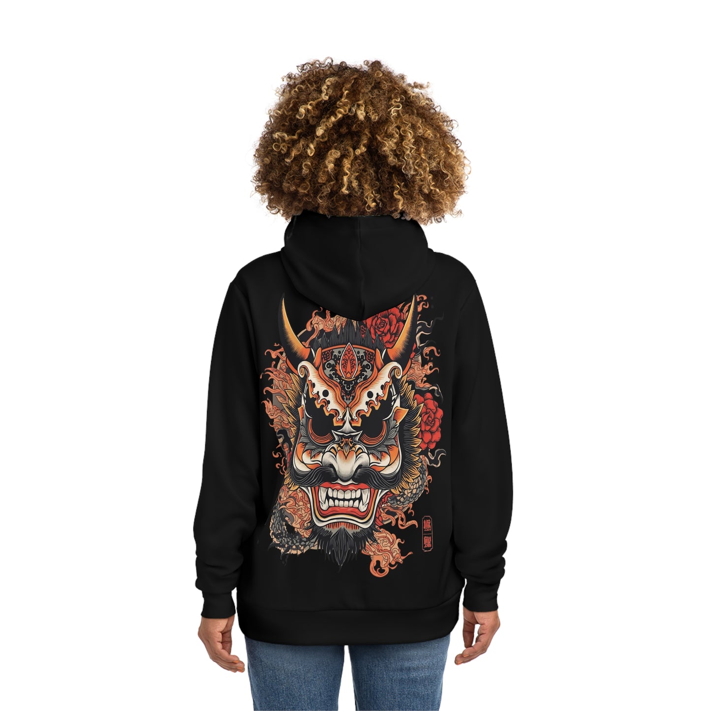 Bold Oni Mask Hoodie - Japanese Irezumi Tattoo Art Streetwear