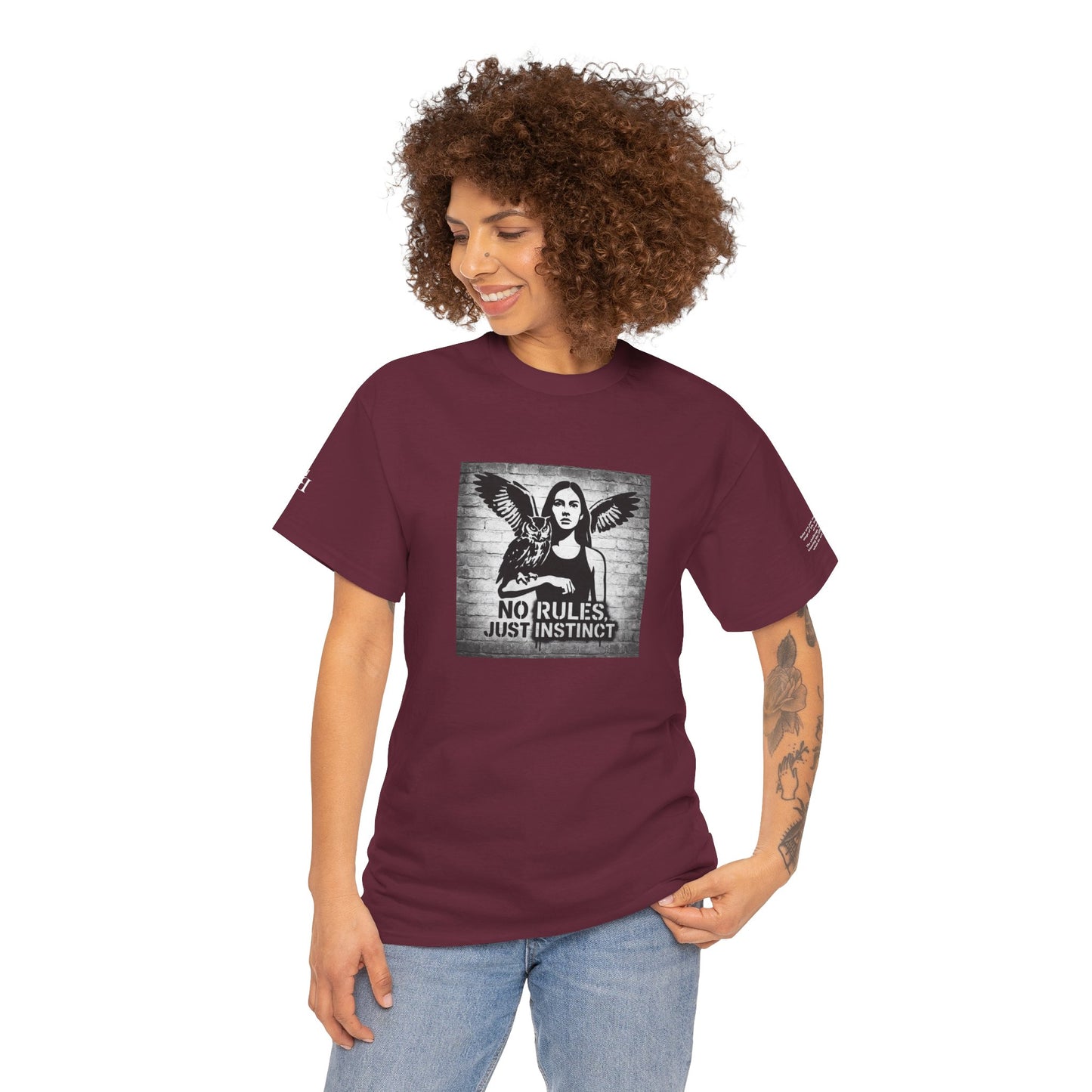 Rebel Graphic Tee - Unisex Heavy Cotton T-Shirt for the Wild at Heart. Rebel Tees, Born to Be Worn - NO RULES, JUST INSTINCT