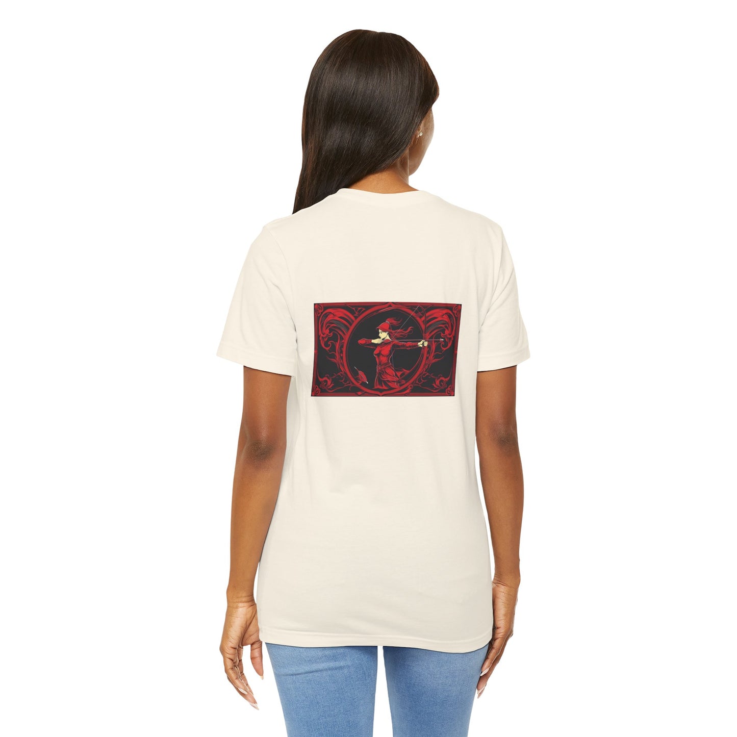 Sagittarius - Gothic Zodiac, Red Graphic on the back T-Shirt. Zodiac in the Shadows