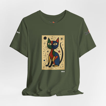 CATART Unisex Jersey Cat T-Shirt - MIRO - Iconic Painting Reimagined with Cats