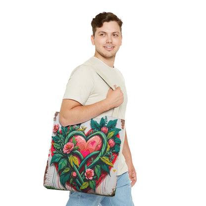 Artistic Surge - Eco-Friendly Canvas Tote Bag - HEARTS OF LOVE