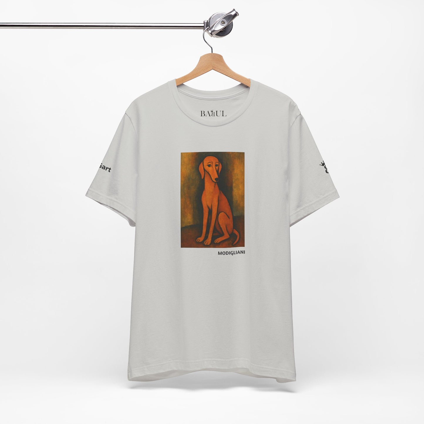 DOGART Unisex Jersey DOG T-Shirt - MODIGLIANI - Iconic Painting Reimagined with Dogs