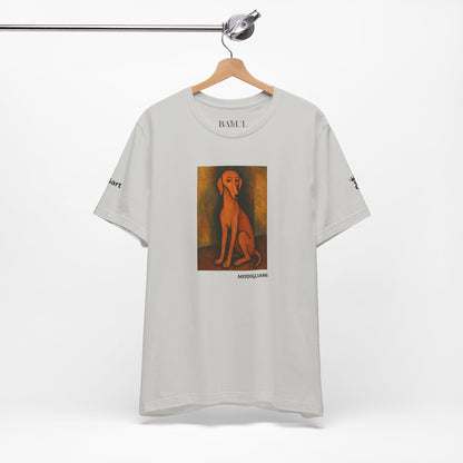 DOGART Unisex Jersey DOG T-Shirt - MODIGLIANI - Iconic Painting Reimagined with Dogs