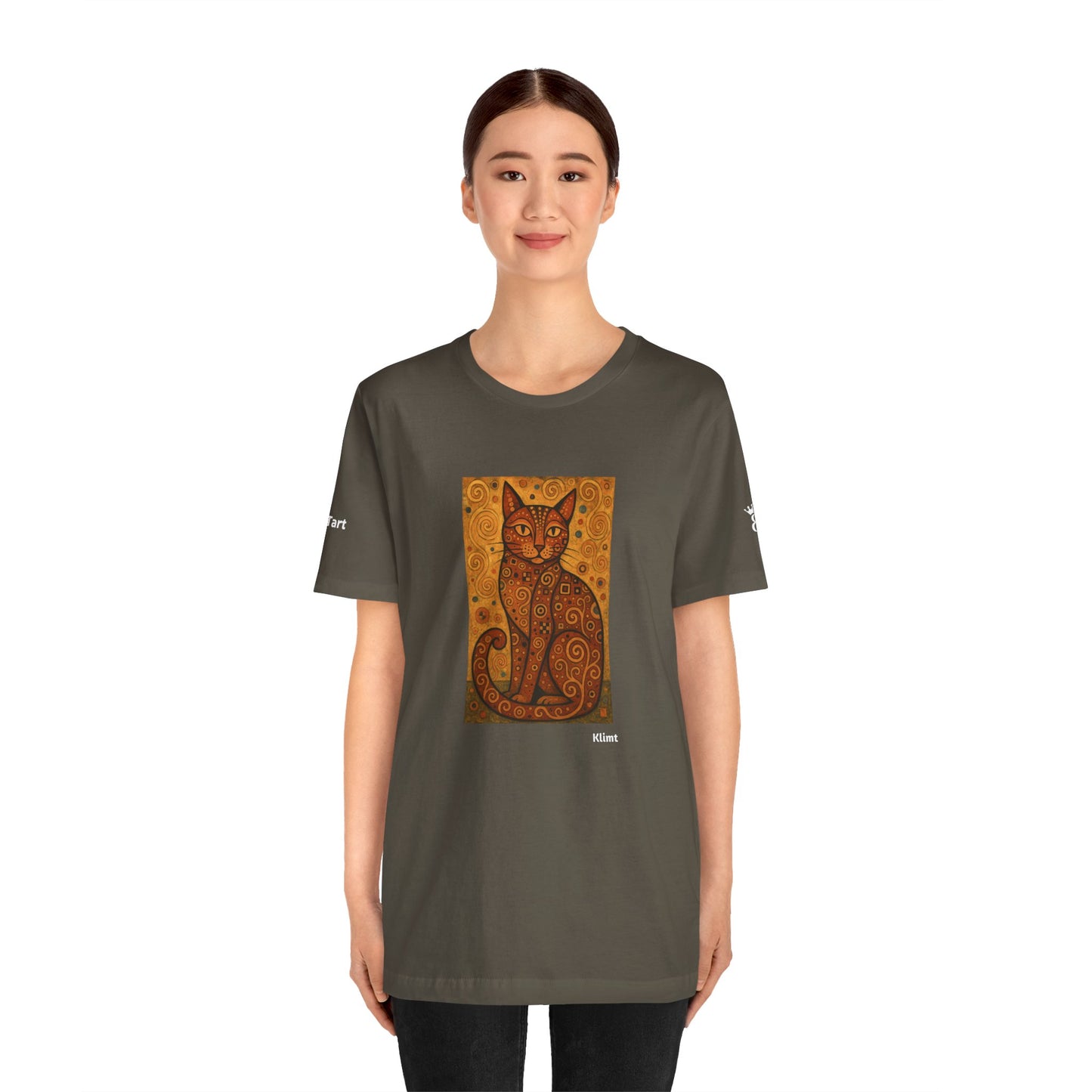 CATART Unisex Jersey Cat T-Shirt - KLIMT - Iconic Painting Reimagined with Cats