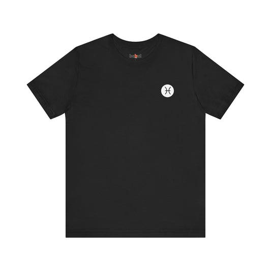 Pisces - Gothic Zodiac T-Shirt. Blue graphic on the back.  Zodiac in the Shadows