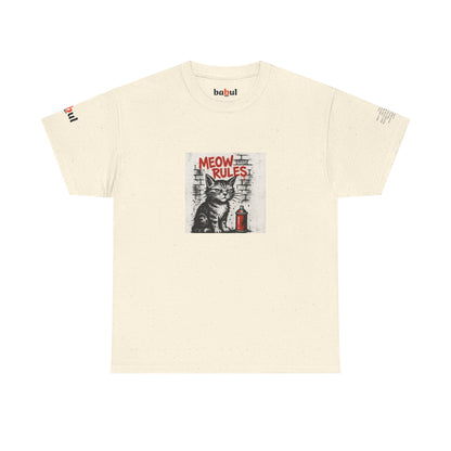 Rebel Graphic Tee - Unisex Heavy Cotton T-Shirt for the Wild at Heart. Rebel Tees, Born to Be Worn - MEOW RULES