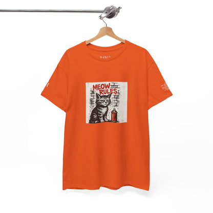Rebel Graphic Tee - Unisex Heavy Cotton T-Shirt for the Wild at Heart. Rebel Tees, Born to Be Worn - MEOW RULES