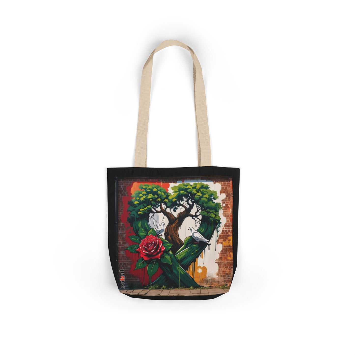 Artistic Surge - Eco-Friendly Canvas Tote Bag - HEART WITH ROSE