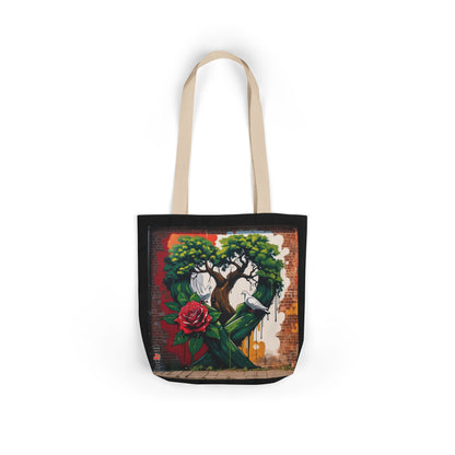 Artistic Surge - Eco-Friendly Canvas Tote Bag - HEART WITH ROSE