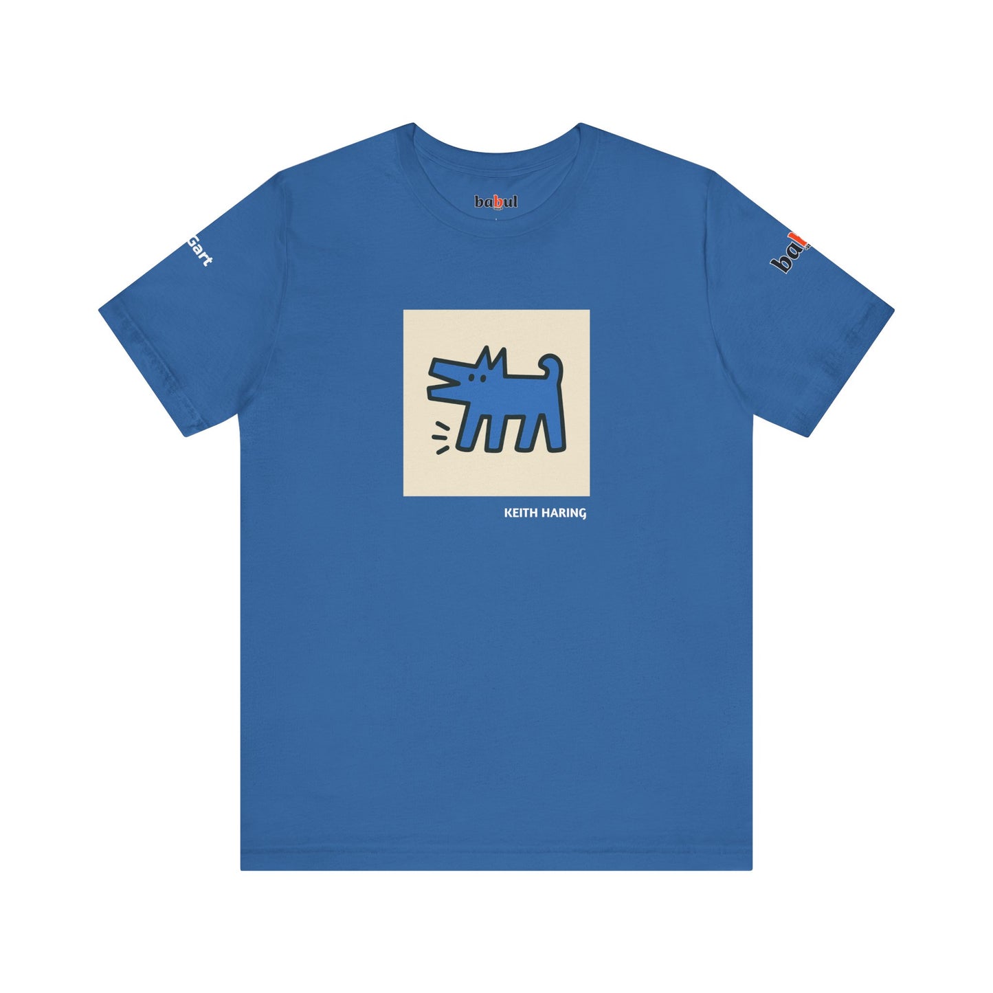 DOGART Unisex Jersey Cat T-Shirt - KEITH HARING - Iconic Painting Reimagined with Dogs