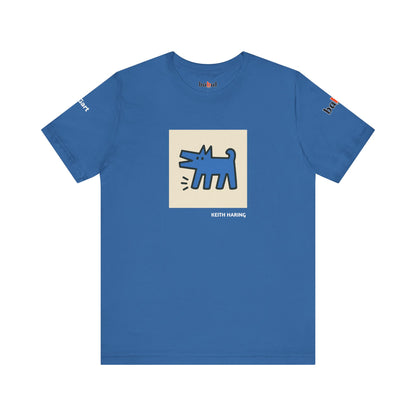 DOGART Unisex Jersey Cat T-Shirt - KEITH HARING - Iconic Painting Reimagined with Dogs