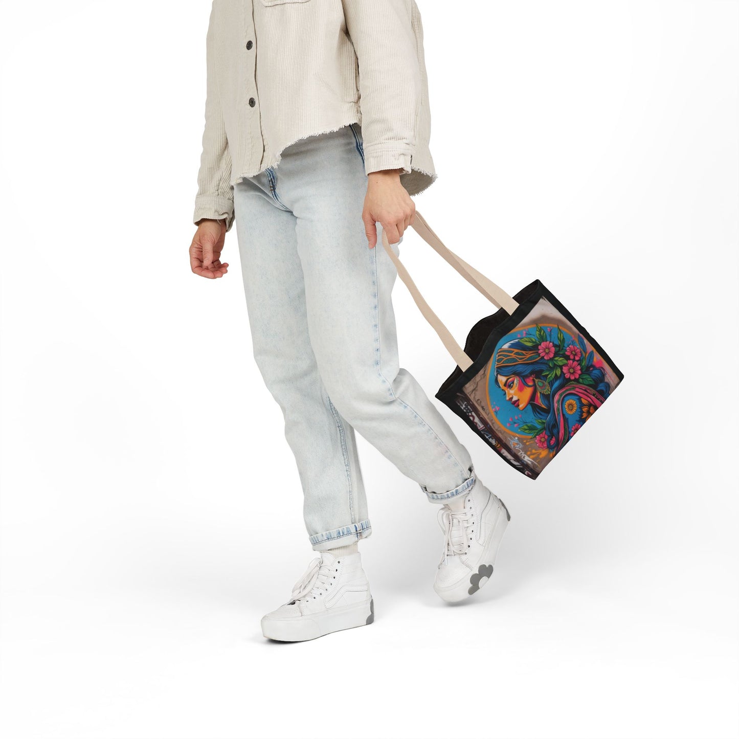 Artistic Surge - Eco-Friendly Canvas Tote Bag - FLOWERED WOMAN