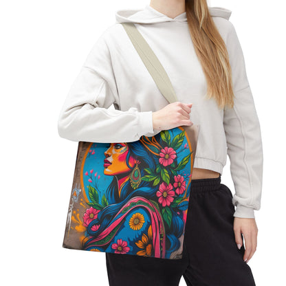 Artistic Surge - Eco-Friendly Canvas Tote Bag - FLOWERING WOMAN