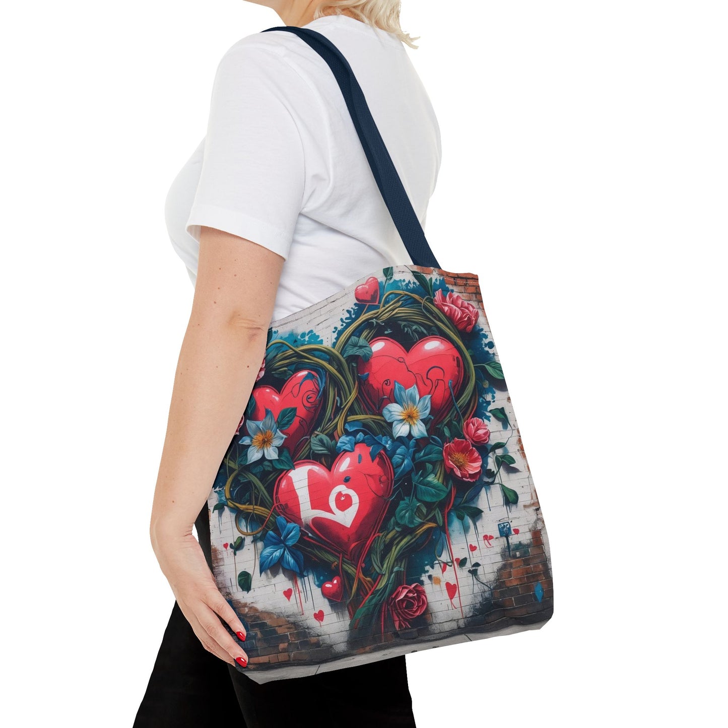 Artistic Surge - Eco-Friendly Canvas Tote Bag - HEARTS OF LOVE