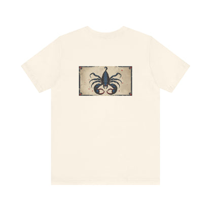 Scorpio - Gothic Zodiac T-Shirt. Blue graphic on the back.  Zodiac in the Shadows