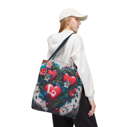 Artistic Surge - Eco-Friendly Canvas Tote Bag - HEARTS OF LOVE