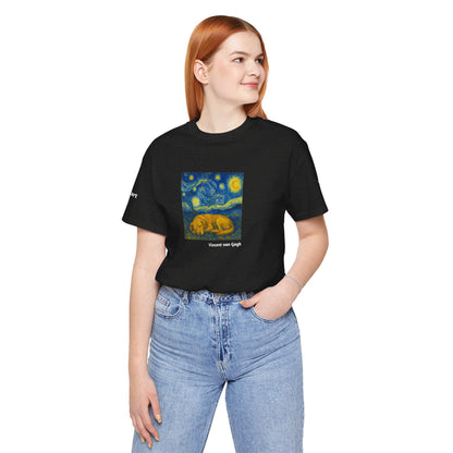 DOGART Unisex Jersey Dog T-Shirt - VAN GOGH - Iconic Painting Reimagined with Dogs