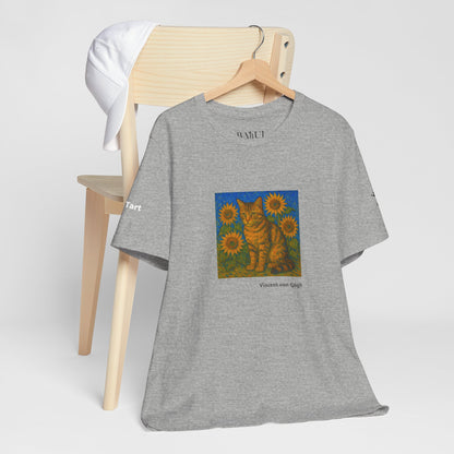 CATART Unisex Jersey Cat T-Shirt - Vincent van Gogh - Iconic Painting Reimagined with Cats