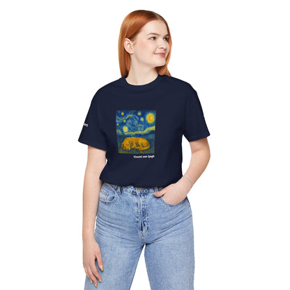 DOGART Unisex Jersey Dog T-Shirt - VAN GOGH - Iconic Painting Reimagined with Dogs