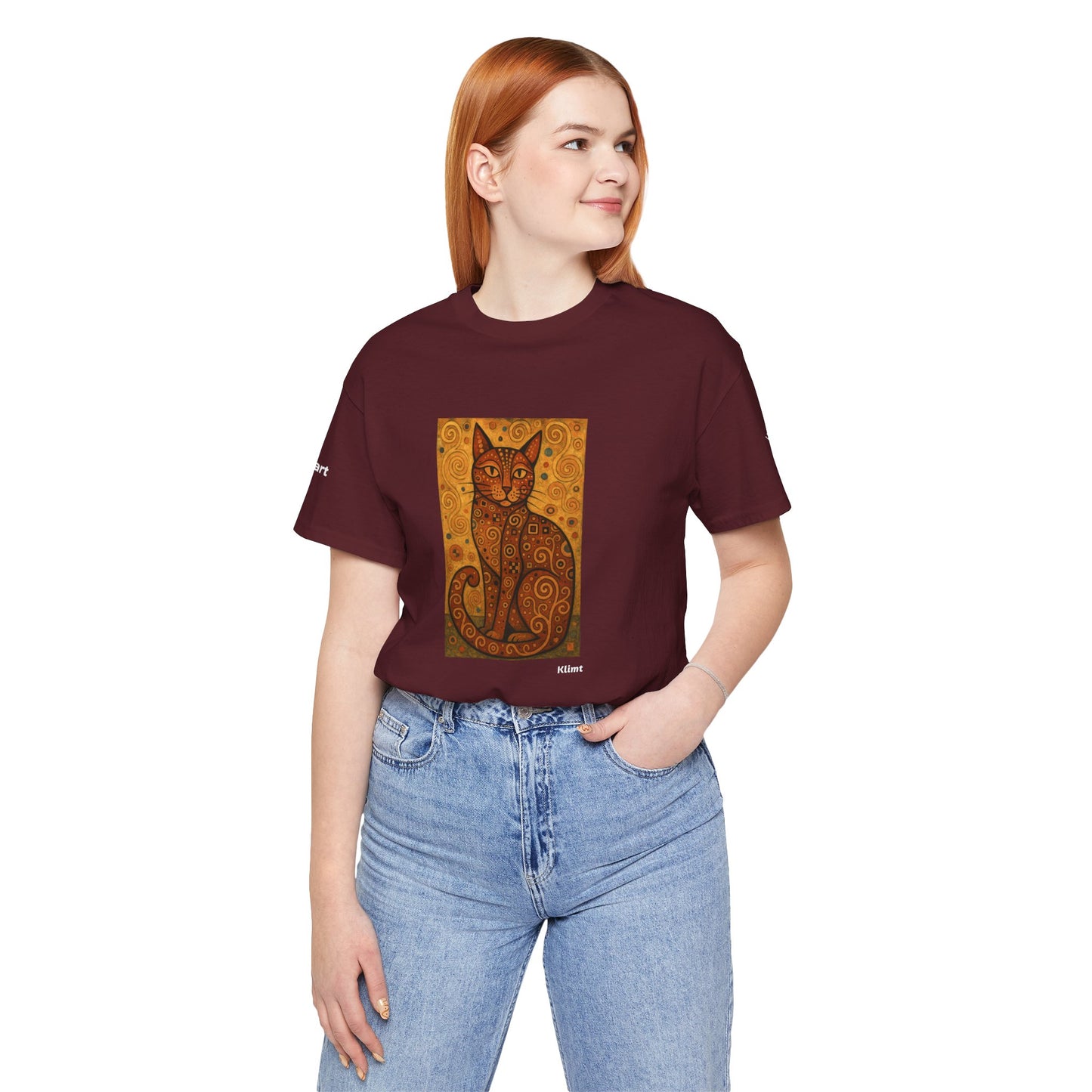CATART Unisex Jersey Cat T-Shirt - KLIMT - Iconic Painting Reimagined with Cats