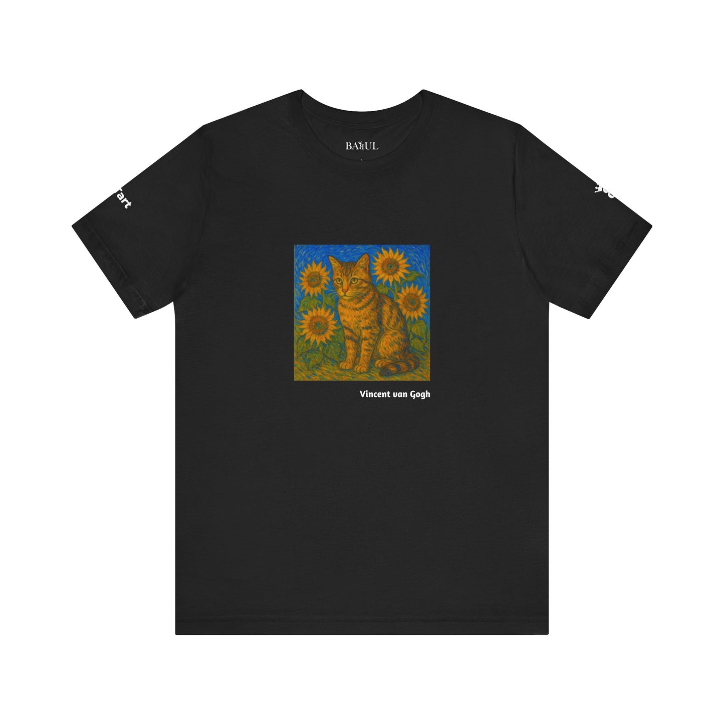 CATART Unisex Jersey Cat T-Shirt - Vincent van Gogh - Iconic Painting Reimagined with Cats