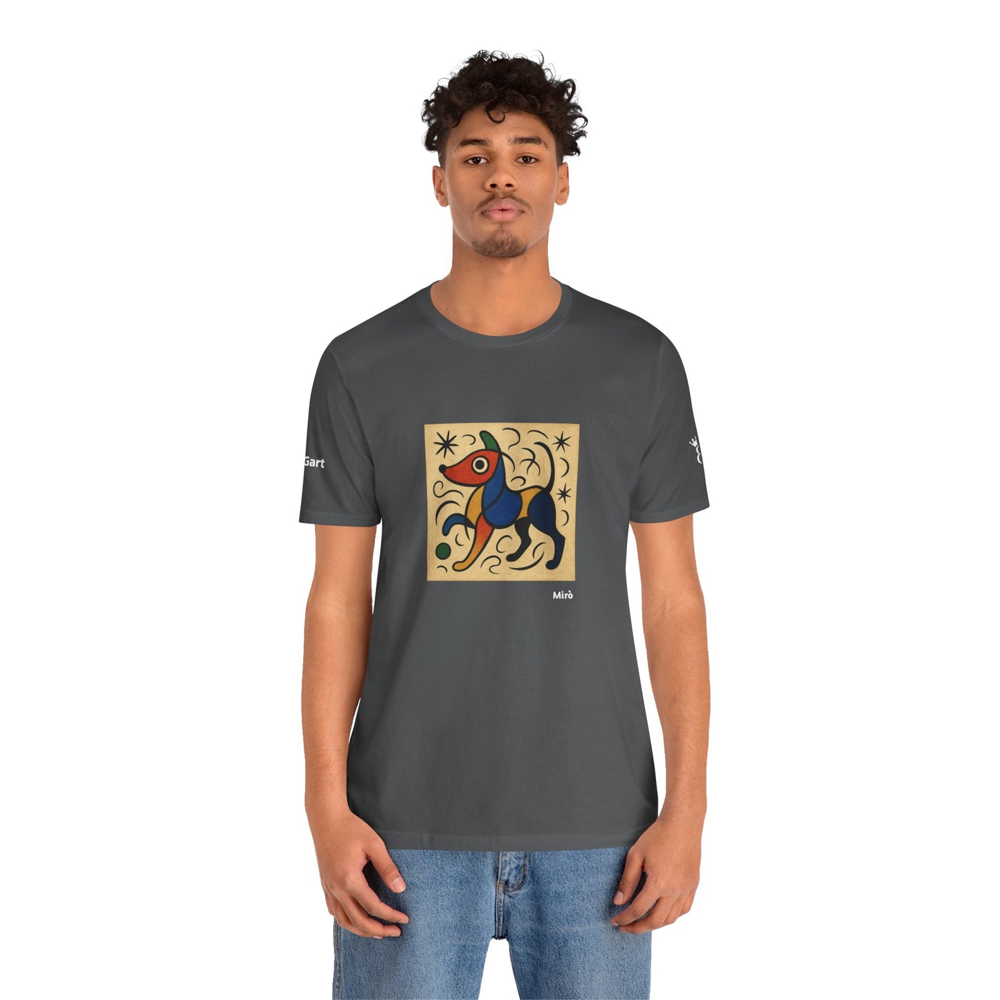 DOGART Unisex Jersey Dog T-Shirt - MIRO - Iconic Painting Reimagined with Dogs
