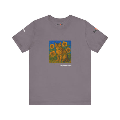 CATART Unisex Jersey Cat T-Shirt - Vincent van Gogh - Iconic Painting Reimagined with Cats
