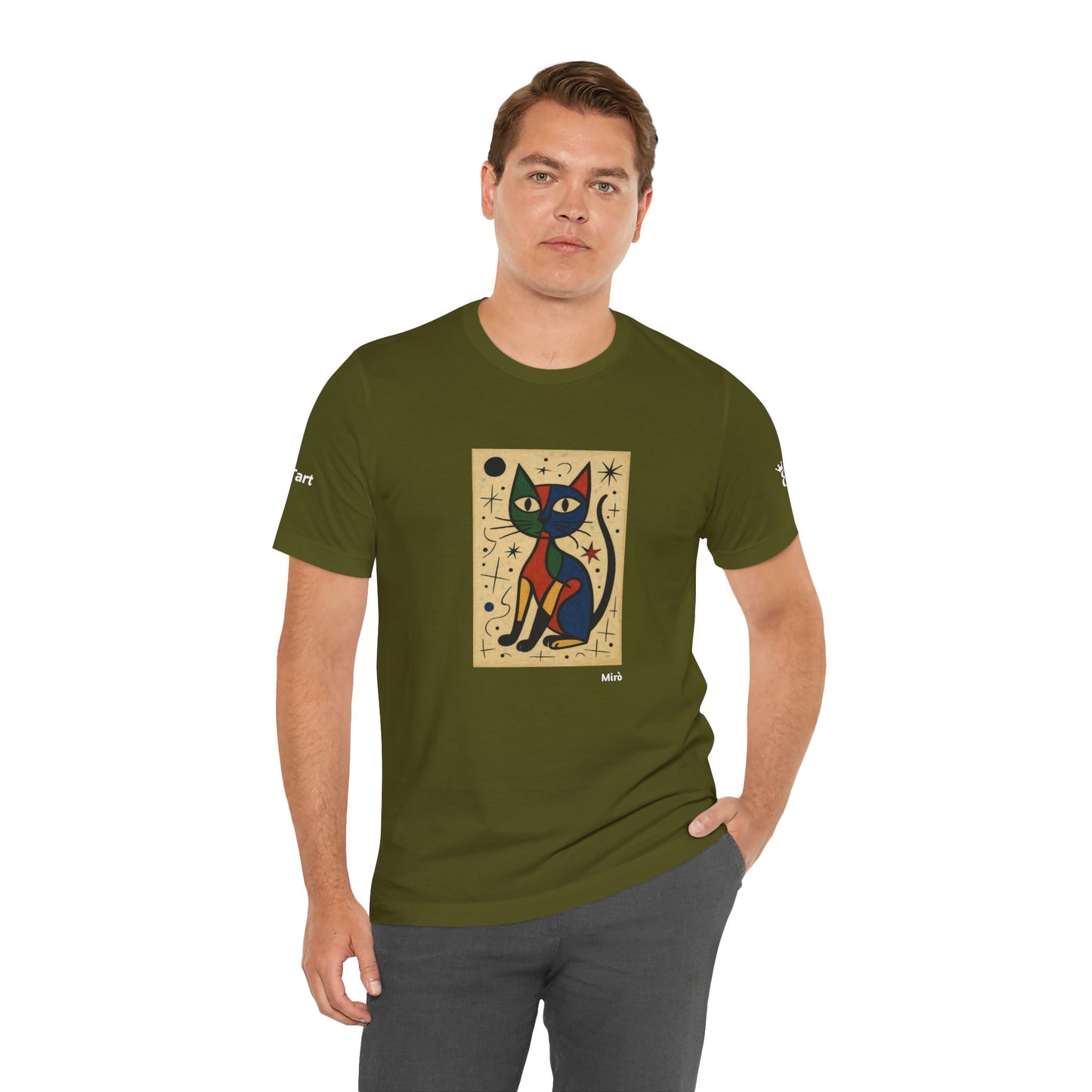 CATART Unisex Jersey Cat T-Shirt - MIRO - Iconic Painting Reimagined with Cats
