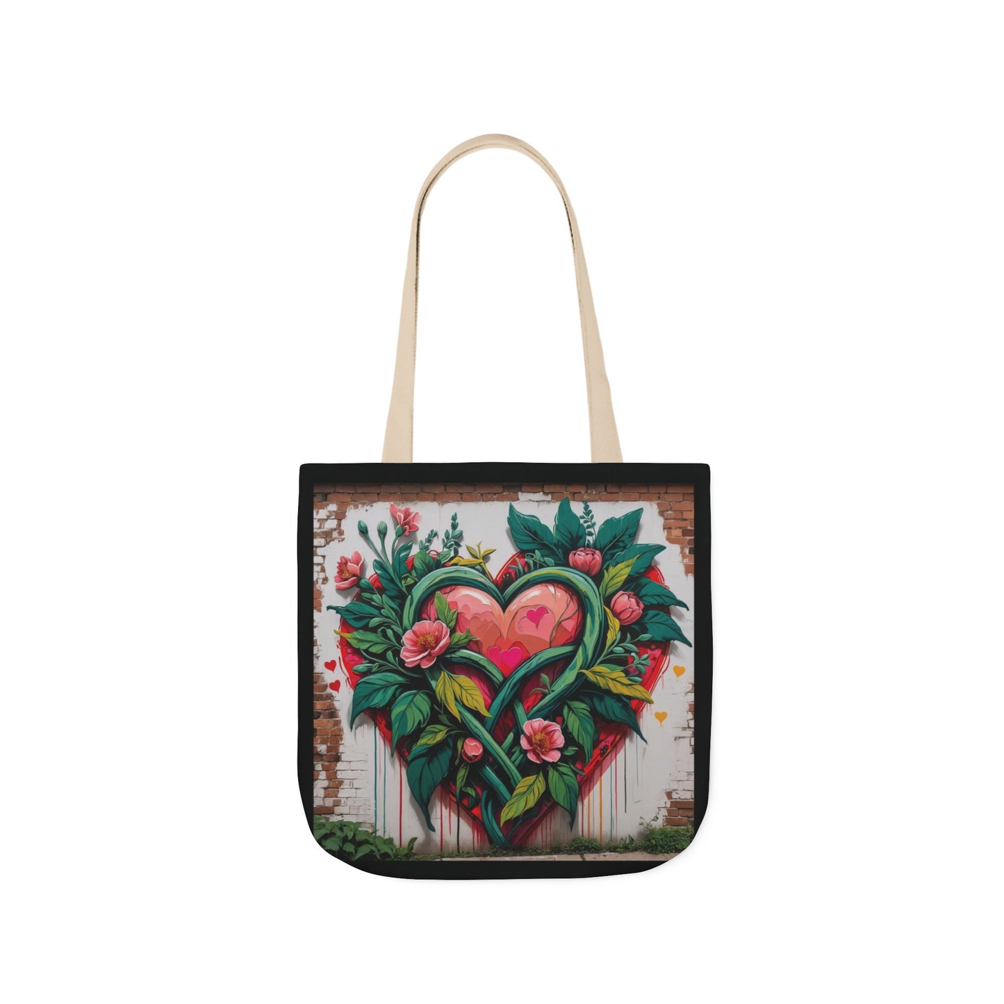 Artistic Surge - Eco-Friendly Canvas Tote Bag - FLOWERED HEARTS