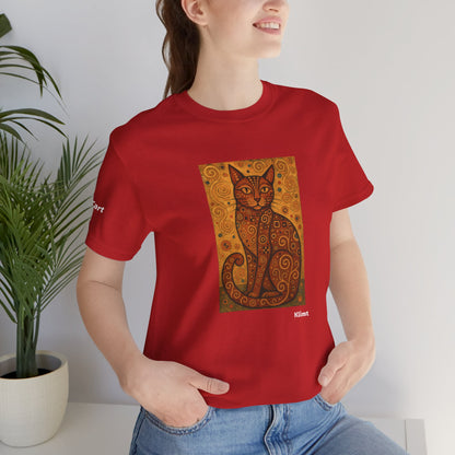 CATART Unisex Jersey Cat T-Shirt - KLIMT - Iconic Painting Reimagined with Cats