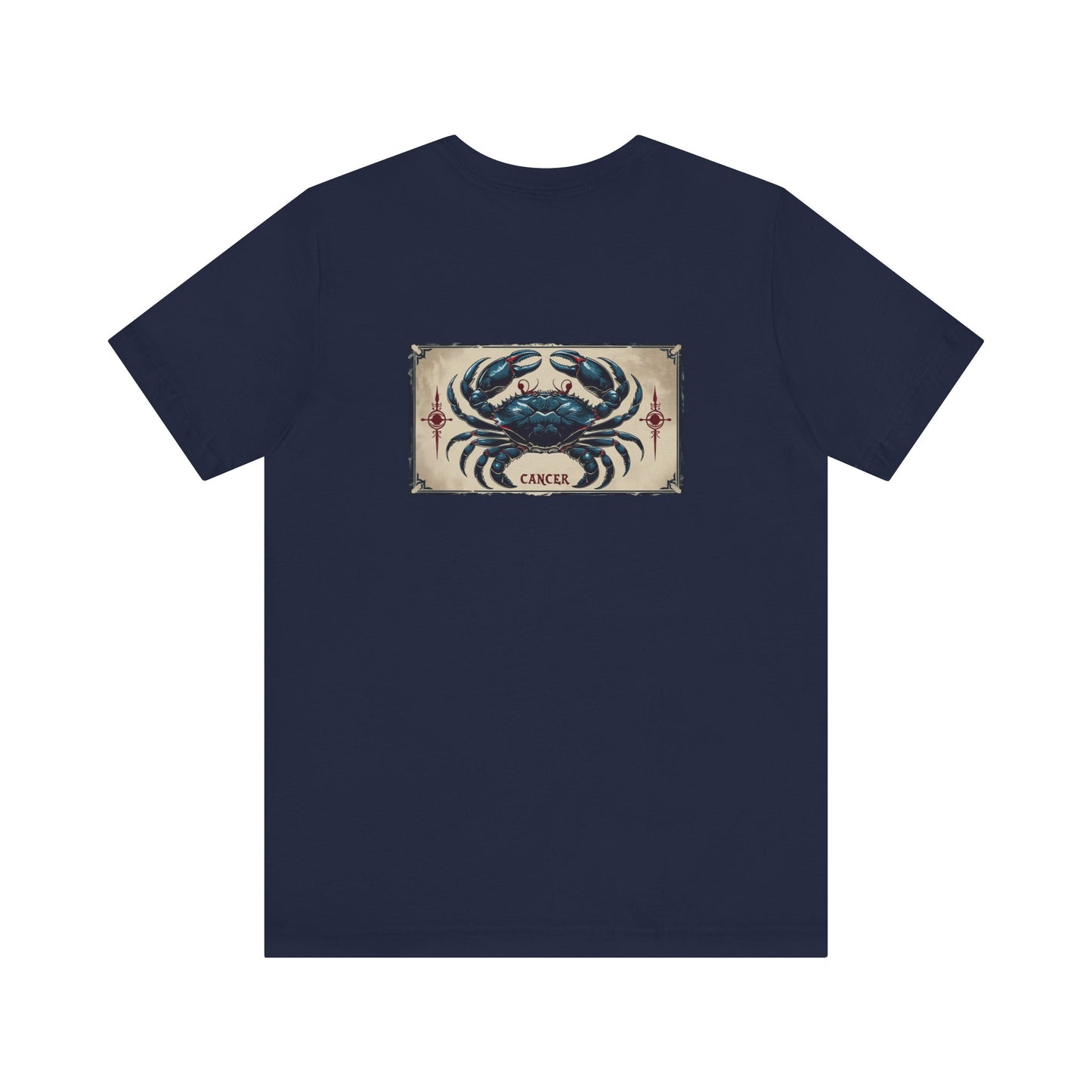 Cancer - Gothic Zodiac T-Shirt. Blue graphic on the back.  Zodiac in the Shadows