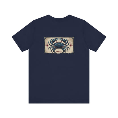 Cancer - Gothic Zodiac T-Shirt. Blue graphic on the back.  Zodiac in the Shadows