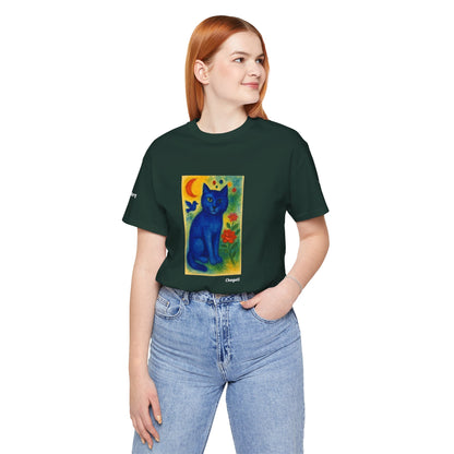 CATART Unisex Jersey Cat T-Shirt - MARC CHAGALL - Iconic Painting Reimagined with Cats
