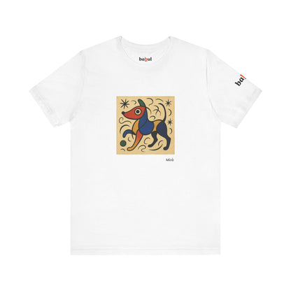 DOGART Unisex Jersey Dog T-Shirt - MIRO - Iconic Painting Reimagined with Dogs