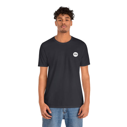Aquarius - Gothic Zodiac, Red Graphic on the back T-Shirt. Zodiac in the Shadows