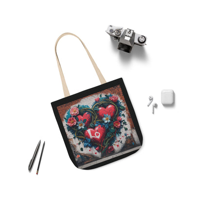 Artistic Surge - Eco-Friendly Canvas Tote Bag - LOVE HEARTS