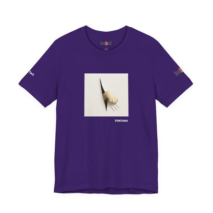 CATART Unisex Jersey Cat T-Shirt - FONTANA - Iconic Painting Reimagined with Cats