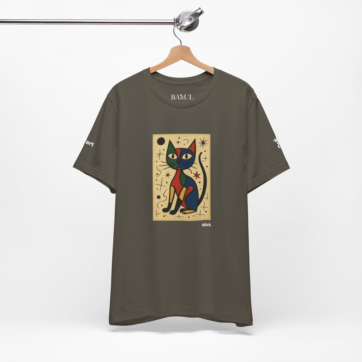 CATART Unisex Jersey Cat T-Shirt - MIRO - Iconic Painting Reimagined with Cats