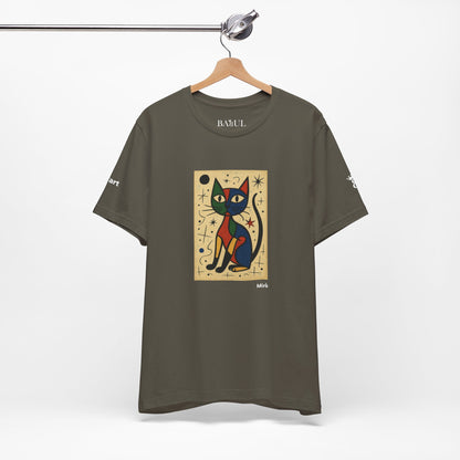 CATART Unisex Jersey Cat T-Shirt - MIRO - Iconic Painting Reimagined with Cats