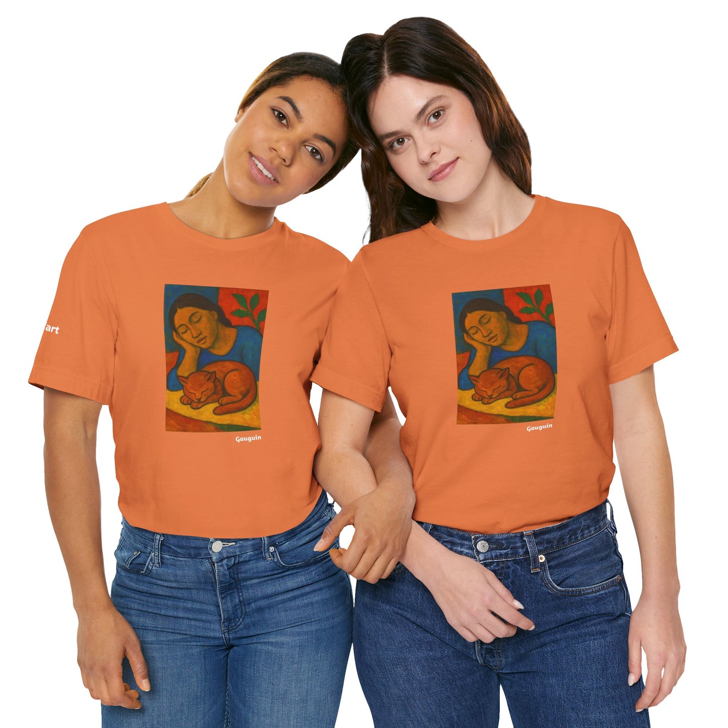 CATART Unisex Jersey Cat T-Shirt - GAUGUIN - Iconic Painting Reimagined with Cats