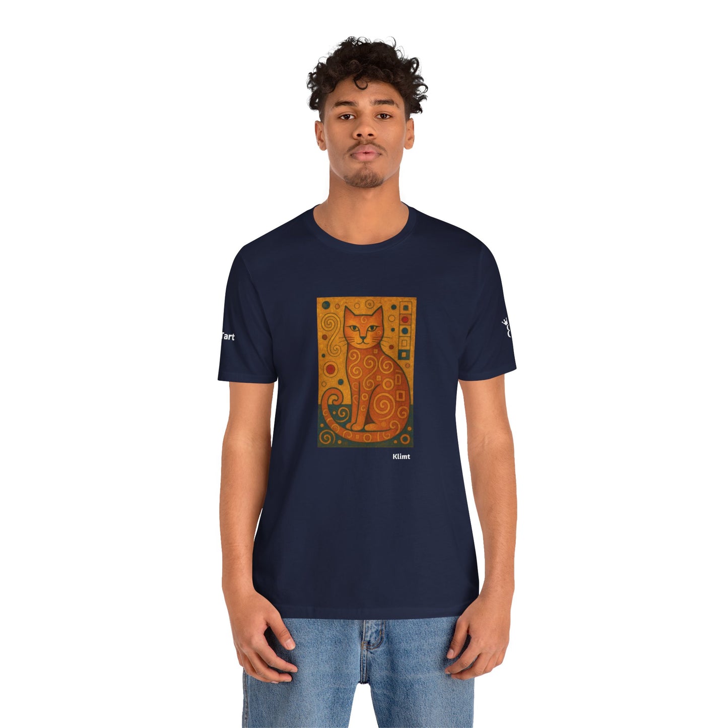CATART Unisex Jersey Cat T-Shirt - KLIMT - Iconic Painting Reimagined with Cats