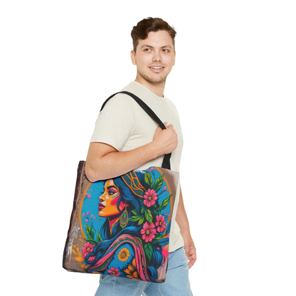 Artistic Surge - Eco-Friendly Canvas Tote Bag - FLOWERING WOMAN