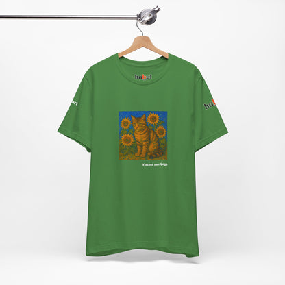 CATART Unisex Jersey Cat T-Shirt - Vincent van Gogh - Iconic Painting Reimagined with Cats
