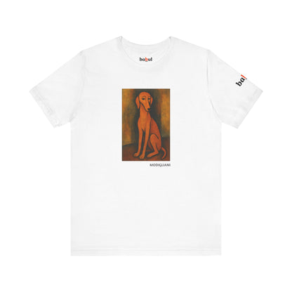DOGART Unisex Jersey DOG T-Shirt - MODIGLIANI - Iconic Painting Reimagined with Dogs